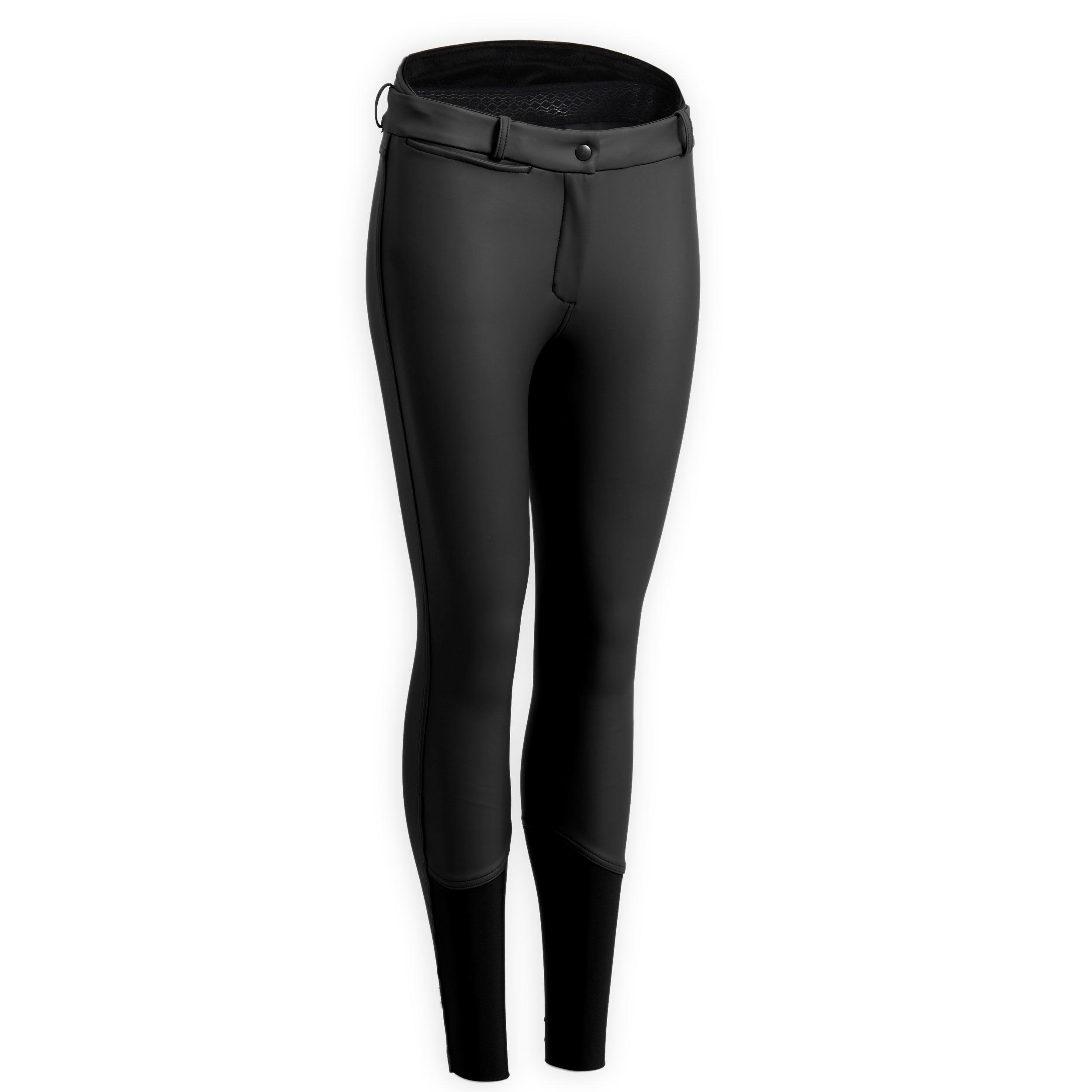 Pantalon d'équitation imperméable femme - Kipwarm 500 noir - FOUGANZA