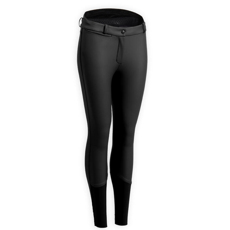 Pantalon équitation kipwarm imperméable Femme - 500 noir