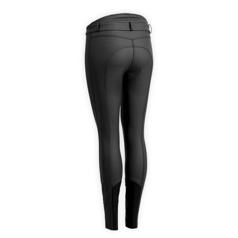 Pantaloni equitazione donna 500 KIPWARM impermeabili neri