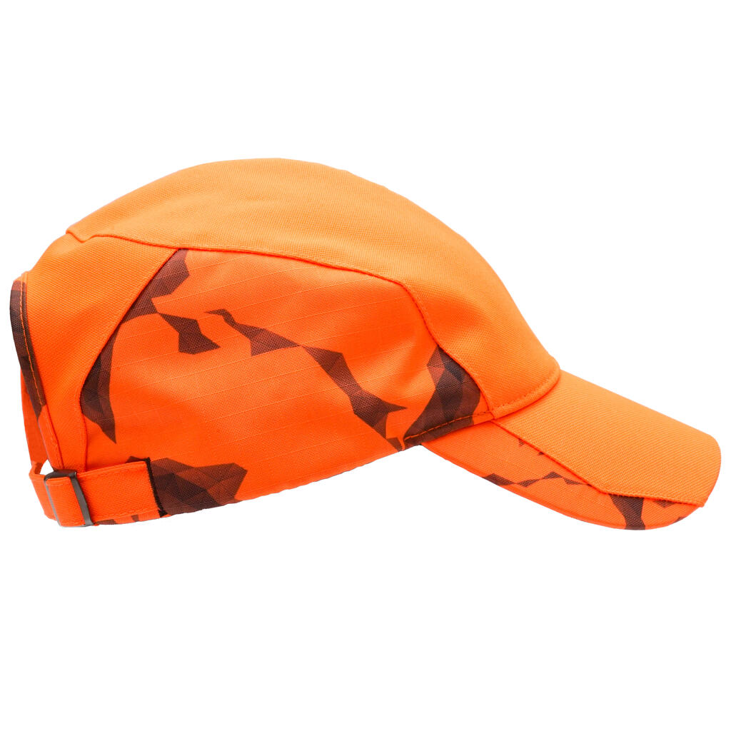 Jagd-Schirmmütze 500 SUPERTRACK robust wasserabweisend Damen orange