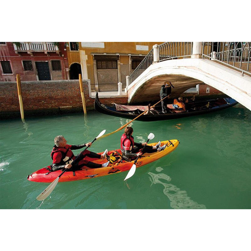 Kayak Canoa Rígida Ocean Duo Rotomod Amarilla/Roja 2 Adultos + 1 Niño.Piragüismo
