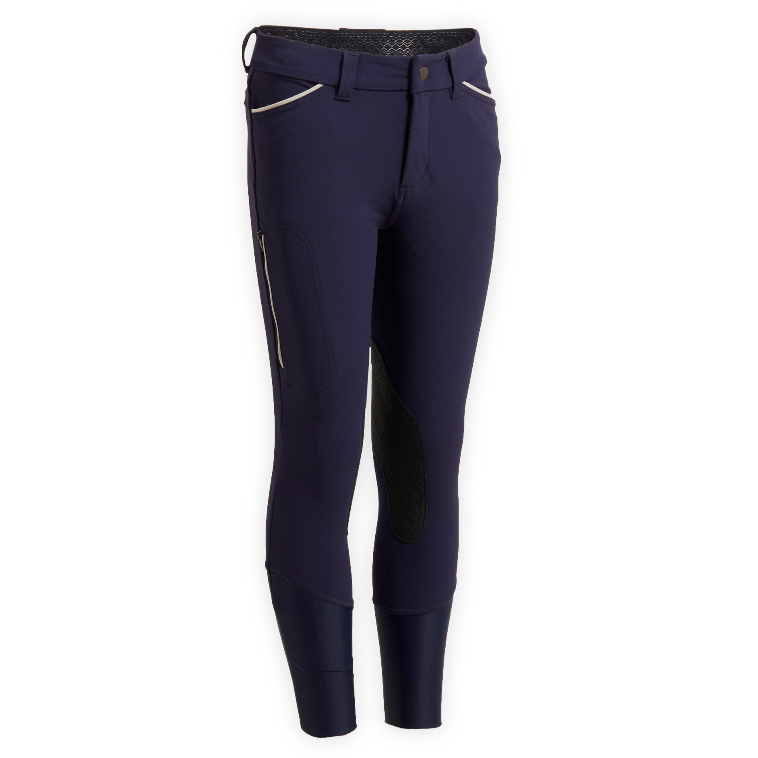 Kids' Horse Riding Jodhpurs BR 500 Navy Blue FOUGANZA Decathlon