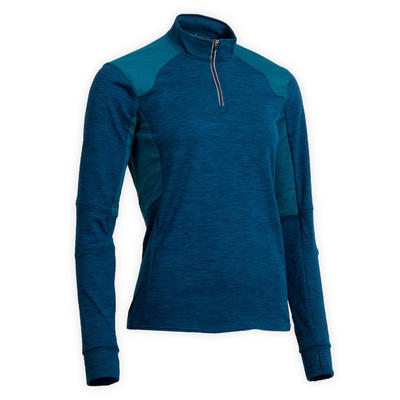 Polo termica equitazione 500 WARM donna petrolio