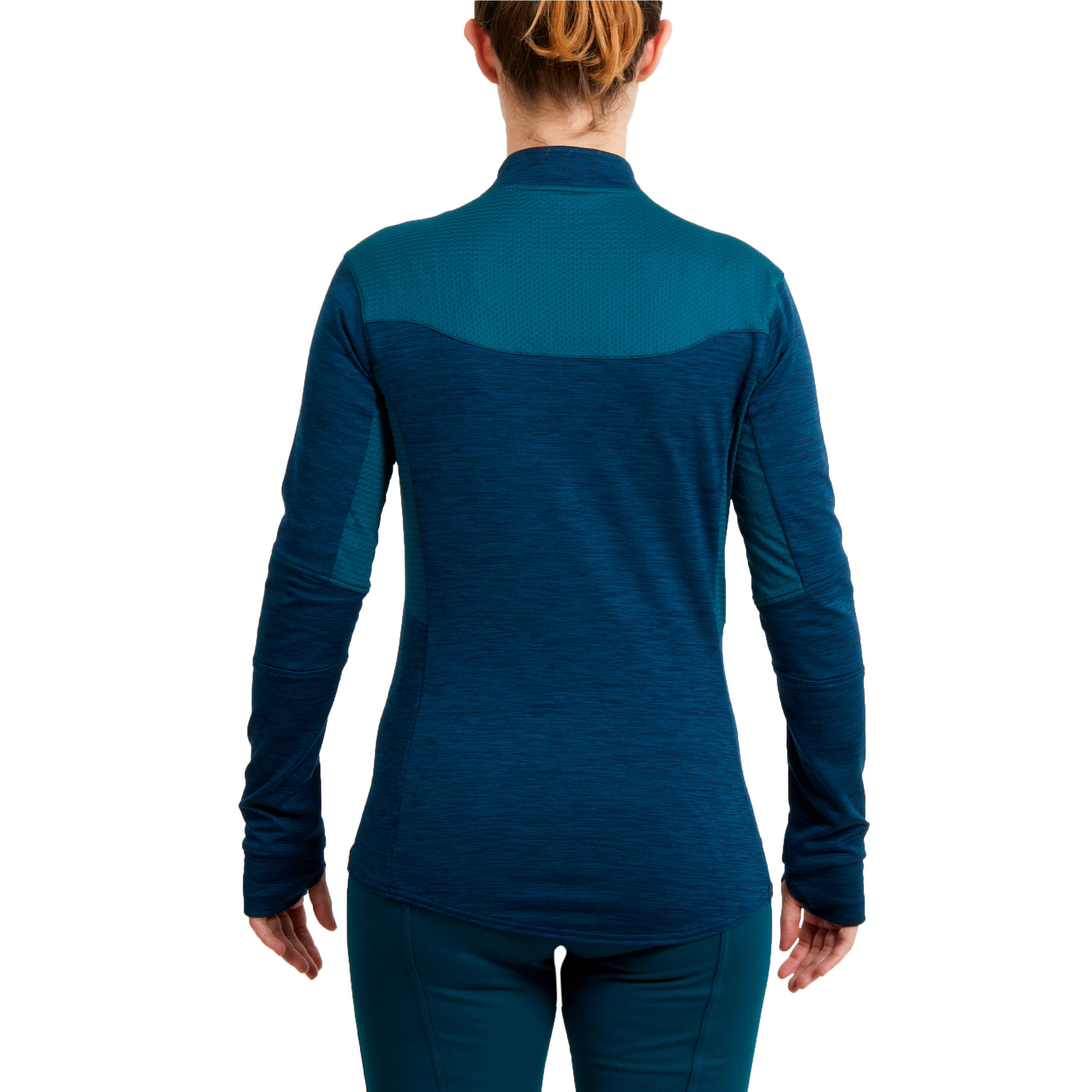 Women's Warm Horse Riding Long-Sleeved Polo Shirt 500 Warm - Petrol 5/9