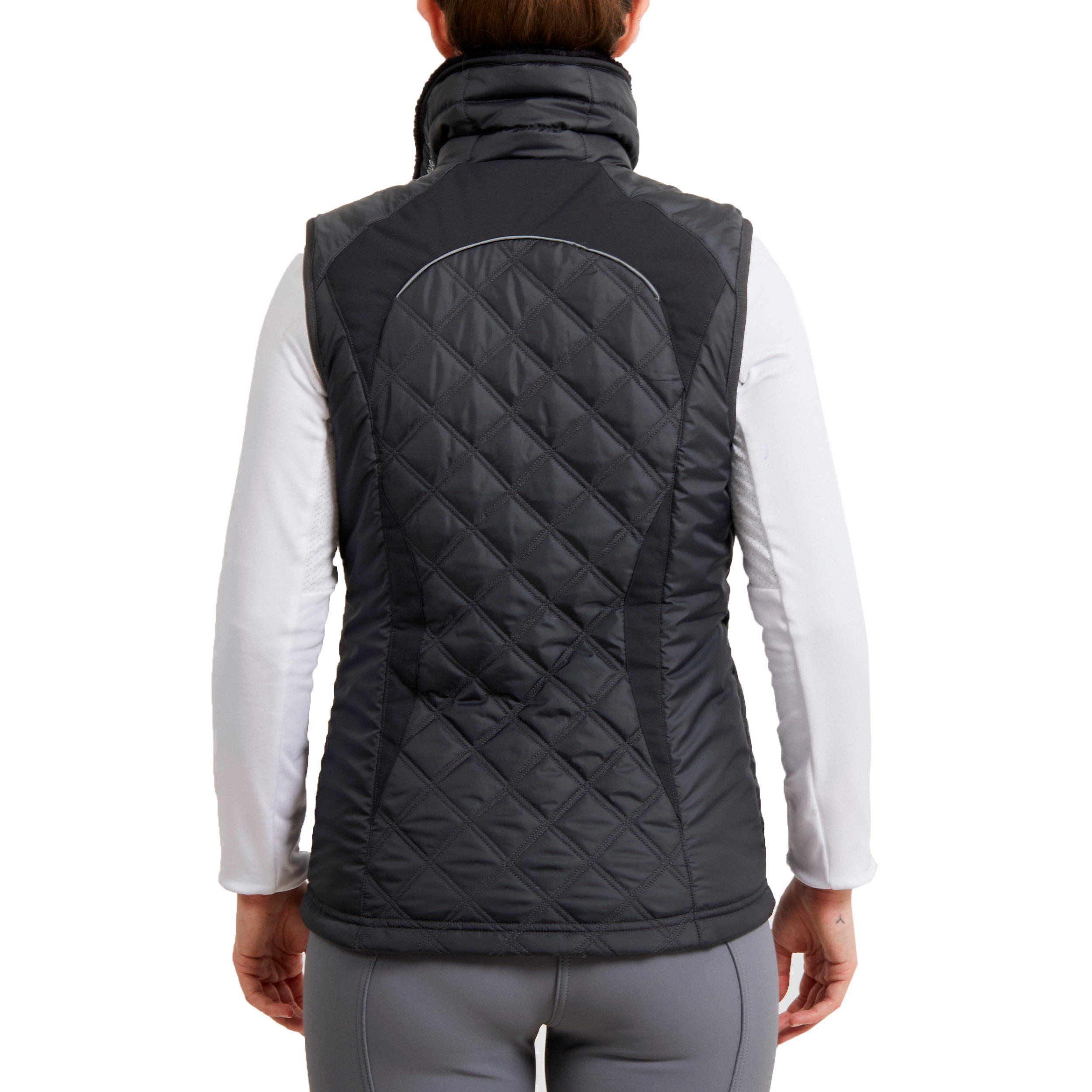 Women's Sleeveless Horse Riding Gilet 500 - Black/Grey 5/10