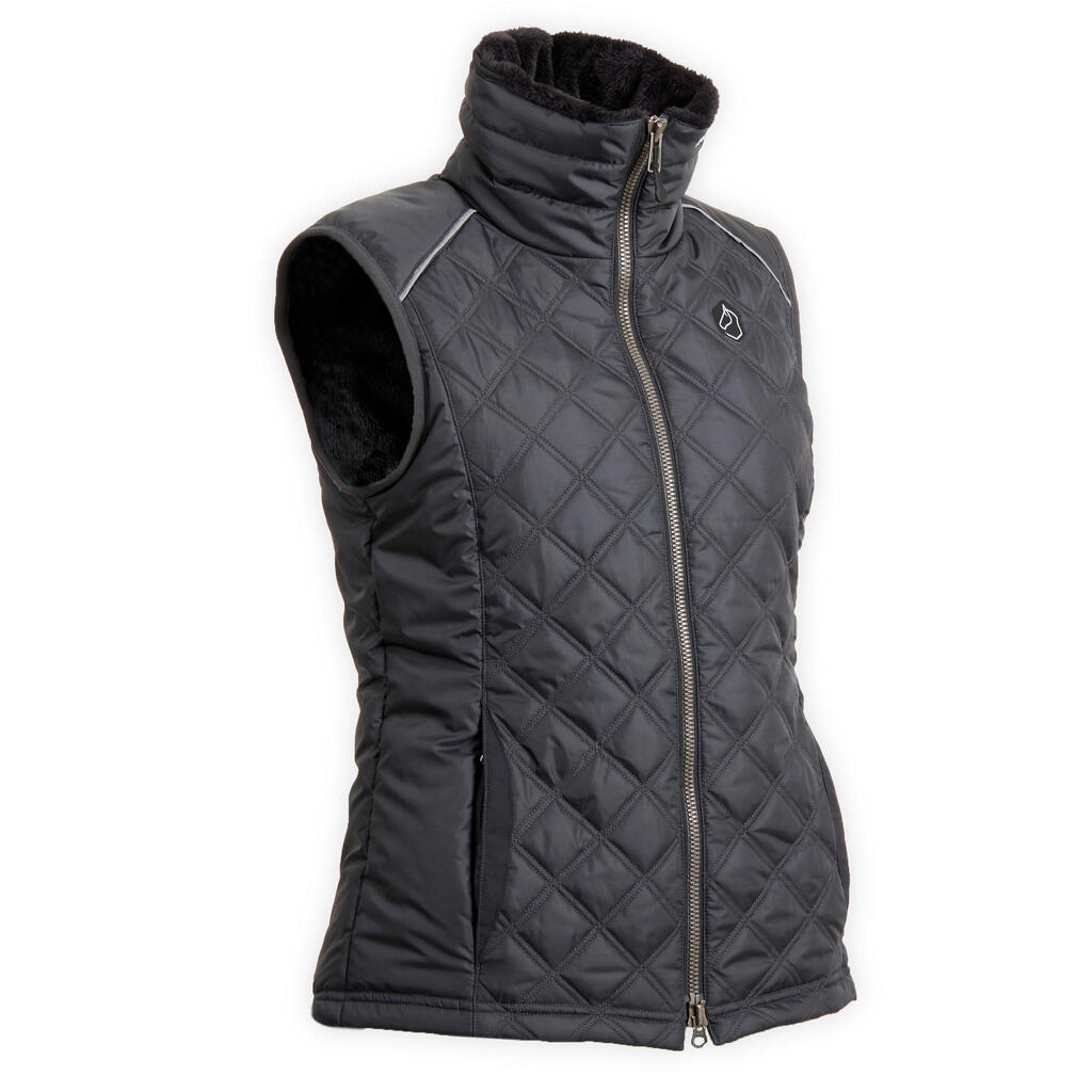 Reitweste 500 Damen schwarz/grau