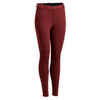 Winter-Reithose 100 Warm Kniebesatz Stoff Damen bordeaux