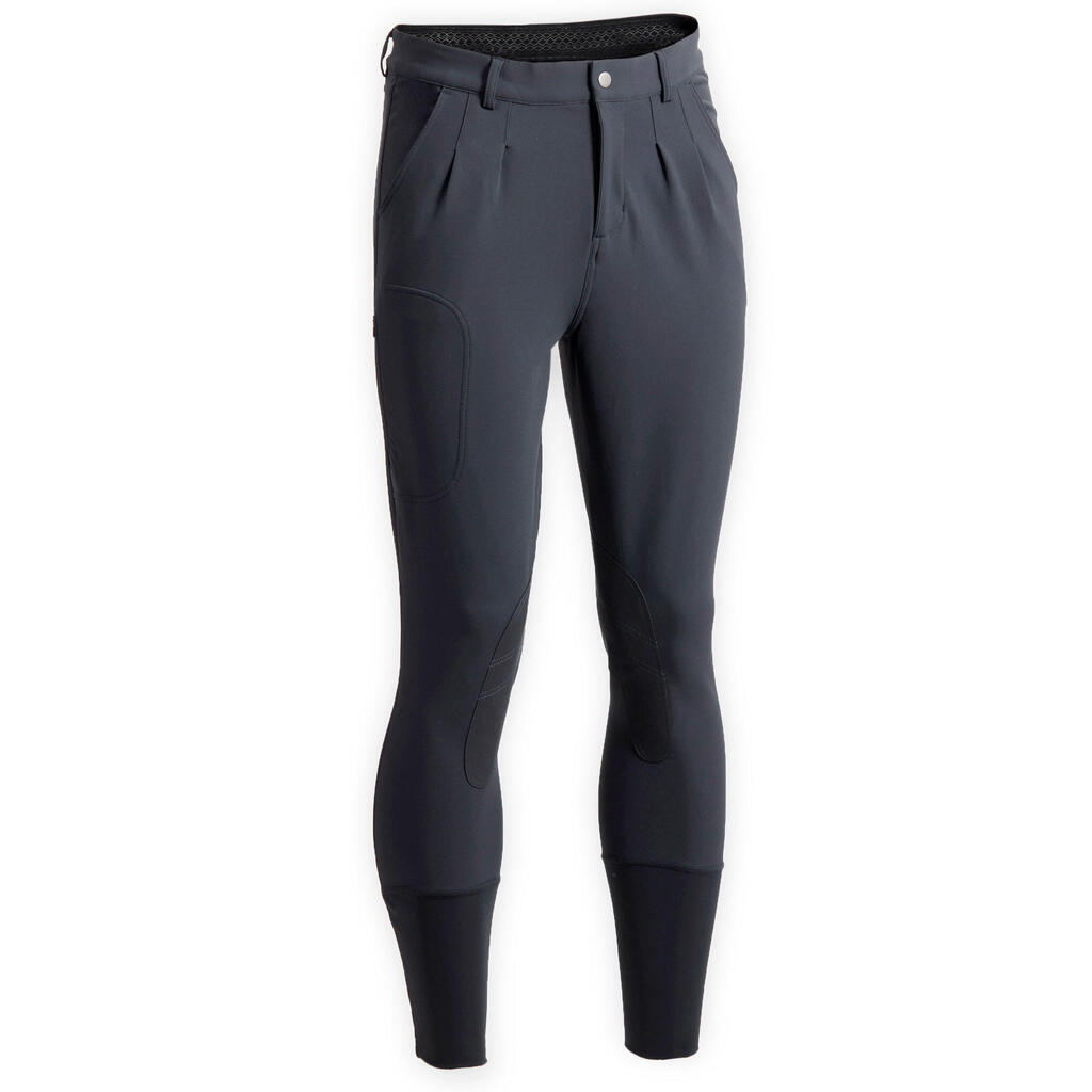 PANTALONE ZA JAHANJE 500 MUŠKE - TAMNOSIVE