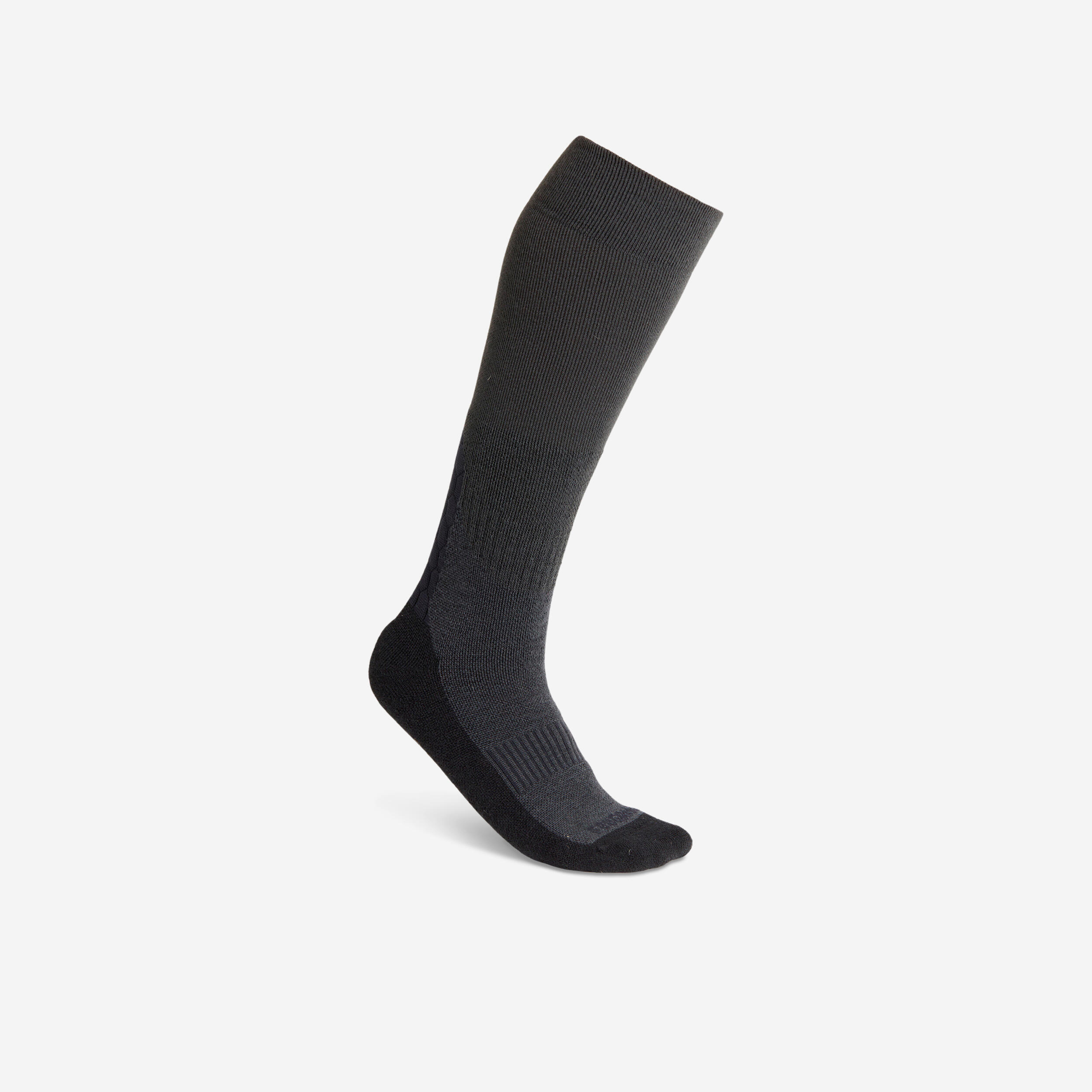 Adult Warm Horse Riding Socks 500 Warm - Grey/Black - FOUGANZA