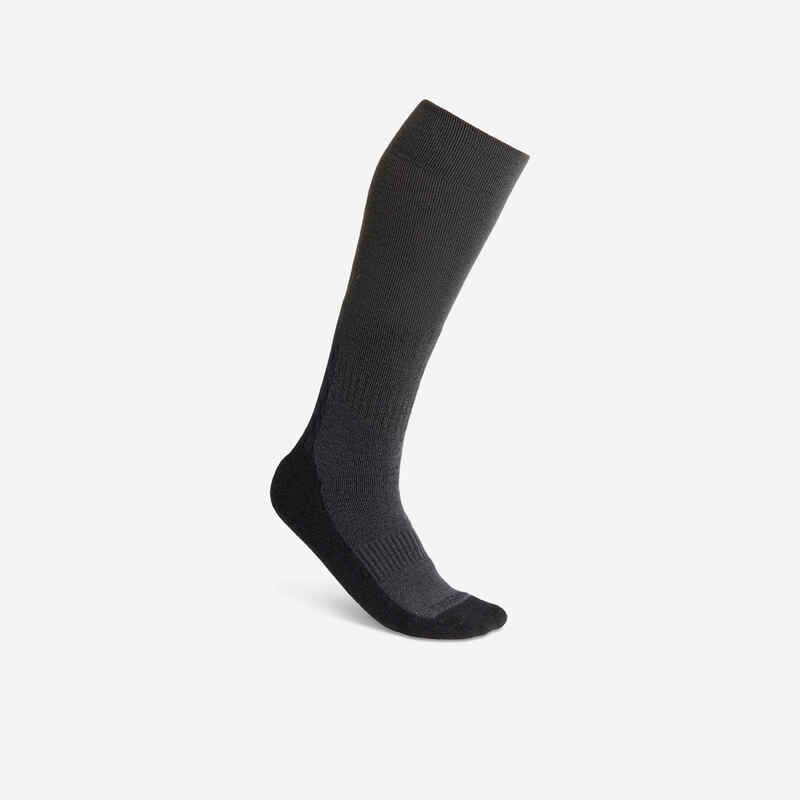 Adult Horse Riding Socks 500 Warm - Grey/Black