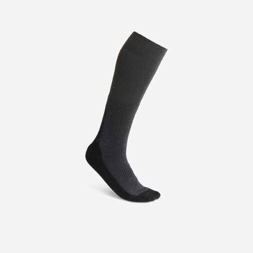 
      Čarape za jahanje za odrasle 500 tople sivo-crne
  