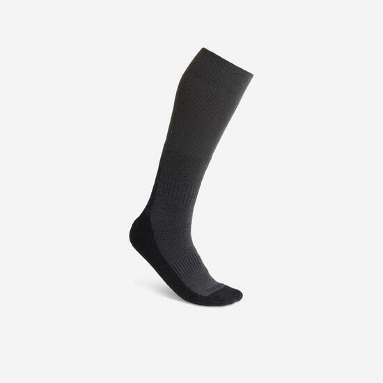 Calze equitazione adulto 500 WARM grigio-nero