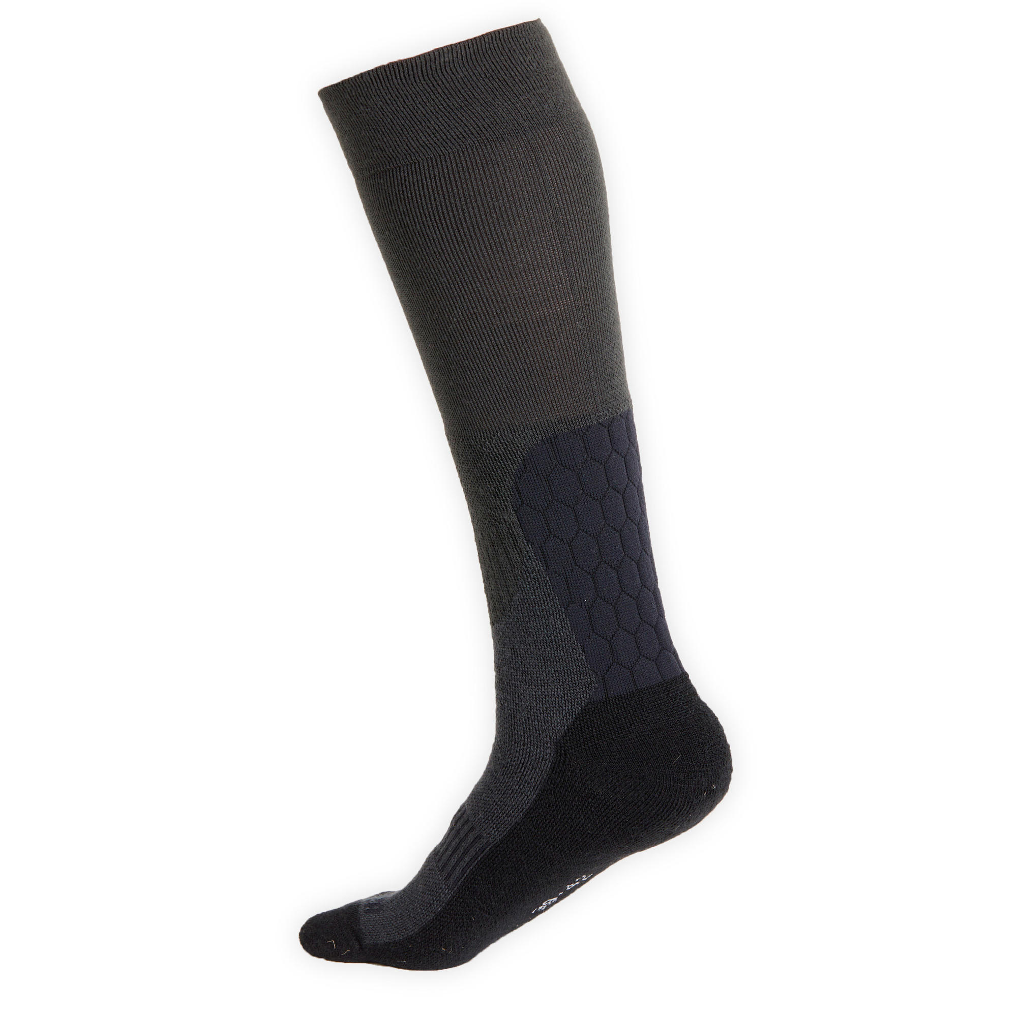 Warm adult riding socks 500 WARM grey and black