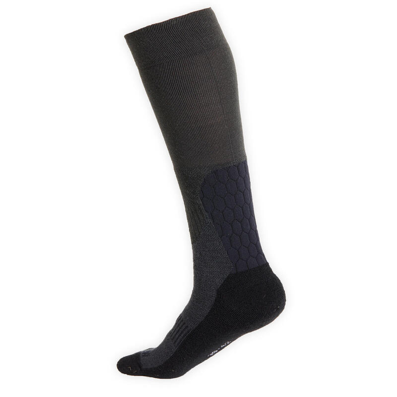 Winter-Reitsocken 500 warm Damen/Herren grau/schwarz