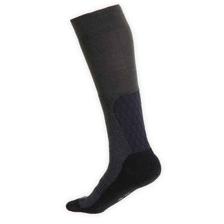 Suaugusiųjų šiltos jojimo kojinės „500“, pilkos, juodos