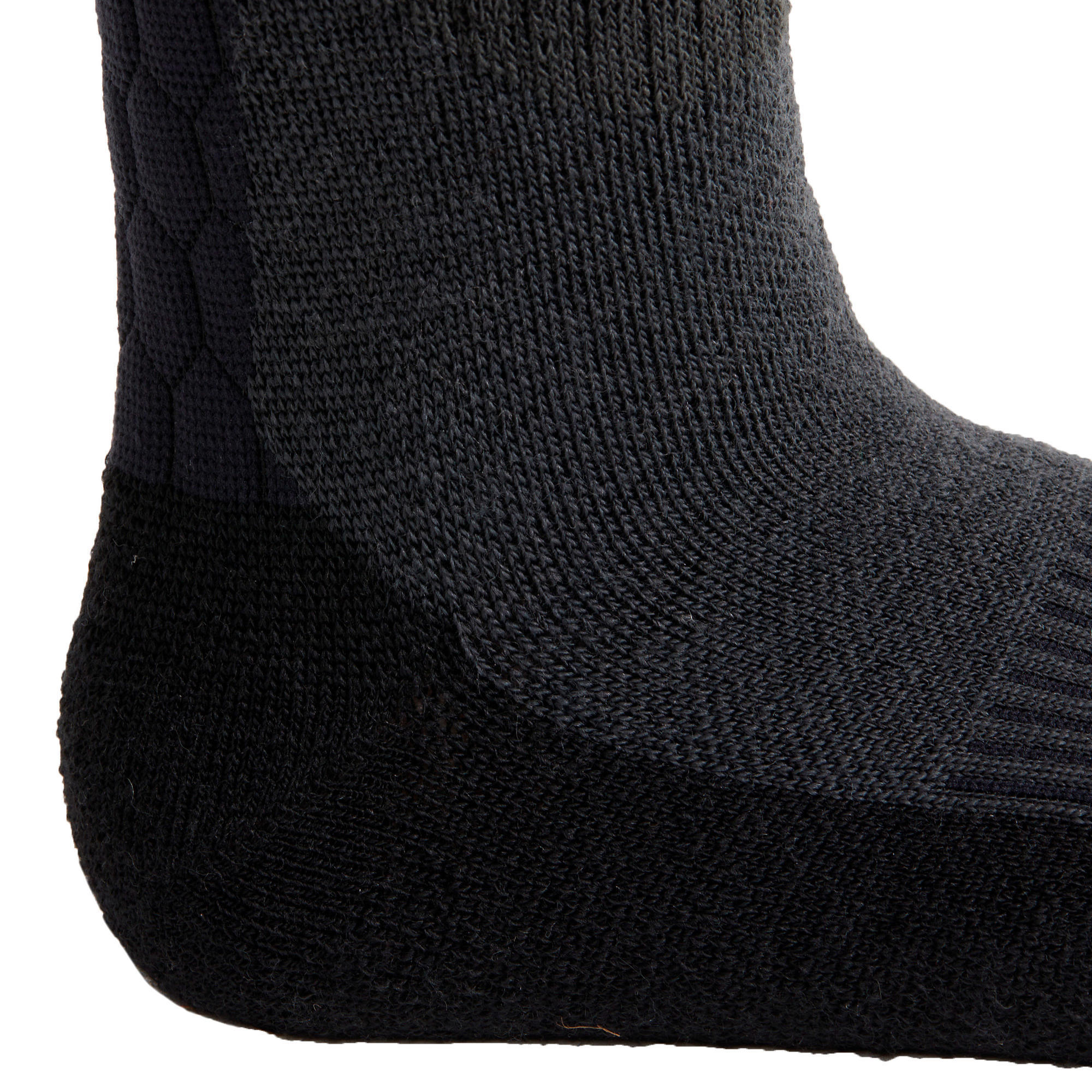 Warm adult riding socks 500 WARM grey and black