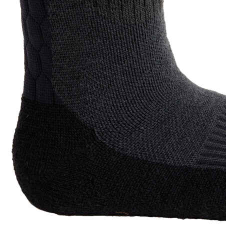 Suaugusiųjų šiltos jojimo kojinės „500“, pilkos, juodos