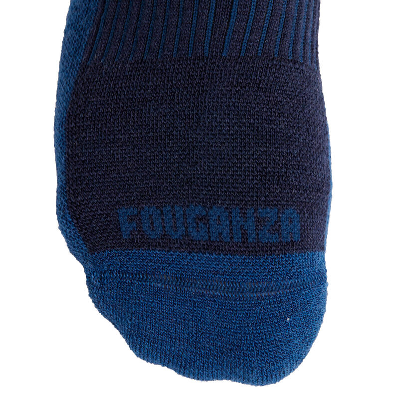 Chaussettes chaudes équitation adulte 500 WARM marine et bleu nuit