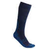Čarape za jahanje dječje 500 Warm mornarski plavo-ponoćno plave