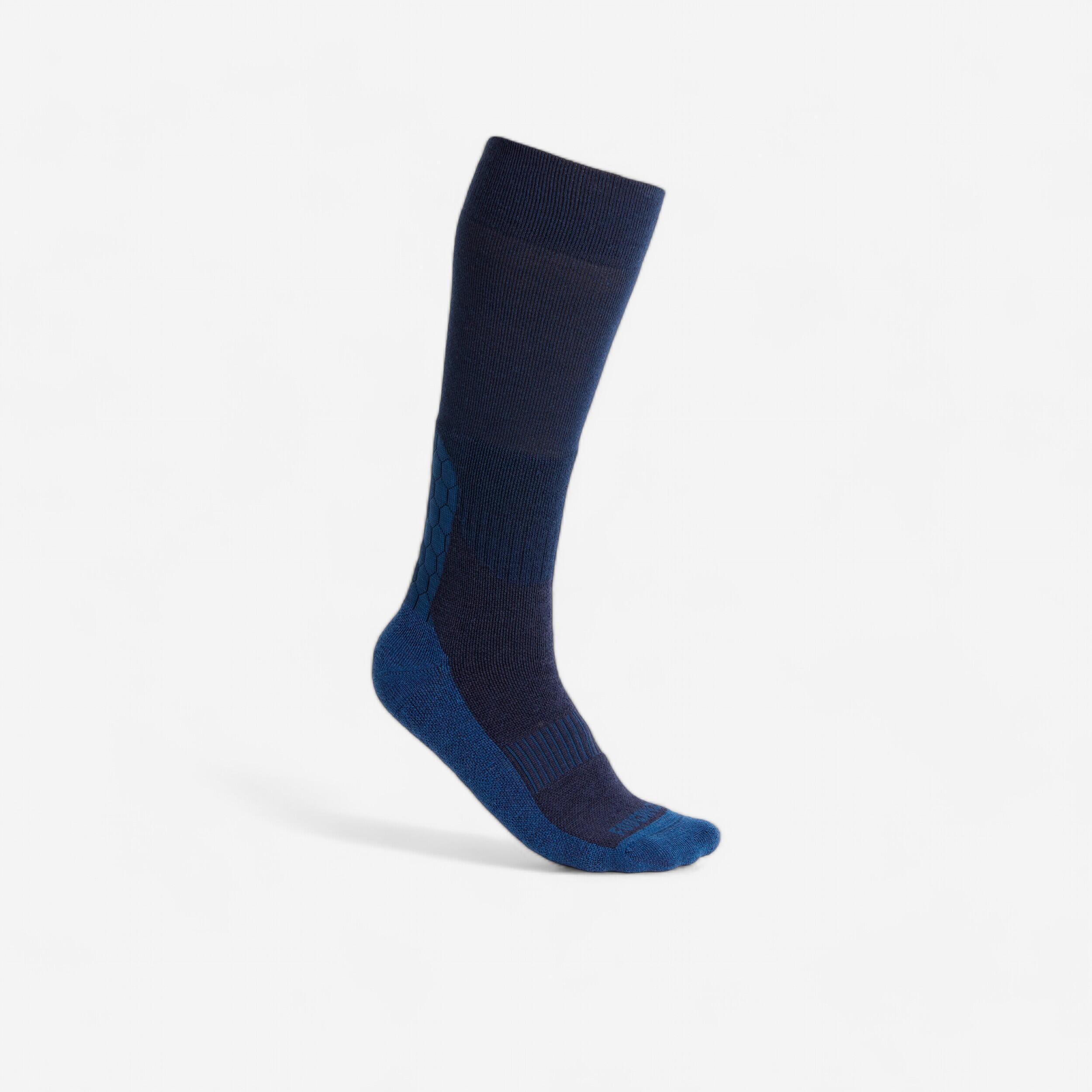 Calze da equitazione per adulti 500 WARM blu navy e blu notte