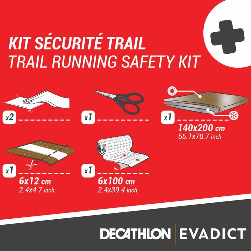 Kit di sicurezza trail - Coperta di sopravvivenza - Primo soccorso