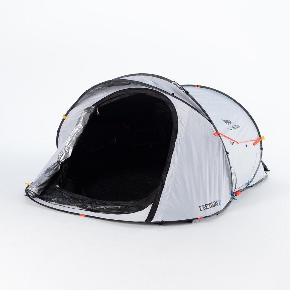 Tente De Camping 2 SECONDS 2 Places Fresh Black QUECHUA Decathlon tente-de-camping-2-seconds-2-places-fresh-black-quechua-decathlon