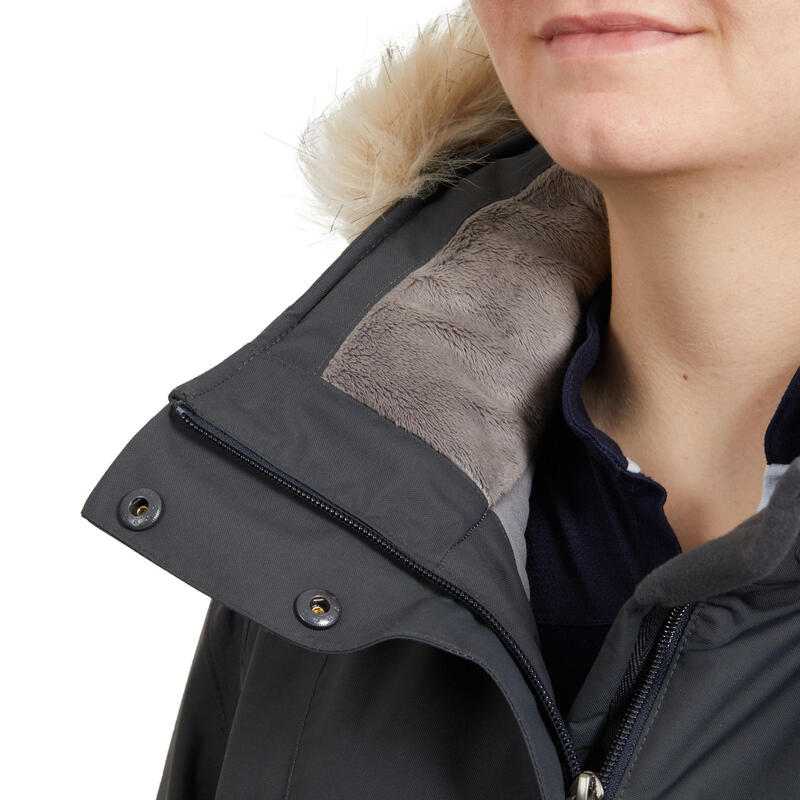 Veste équitation chaude et imperméable femme grise 580