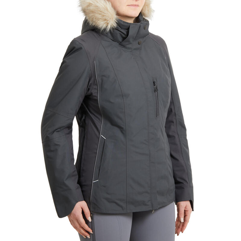 Winter-Reitjacke 580 Damen wasserdicht grau