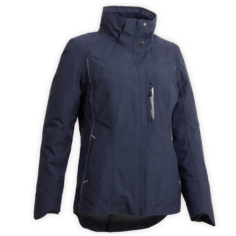 Women's Warm Waterproof Horse Riding Jacket 580 Warm Navy Blue