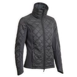 Pile bi-stretch equitazione 500 WARM donna grigio
