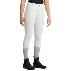 Kids' Horse Riding Warm and Water Repellent Competition Jodhpurs 500 Kipwarm - White