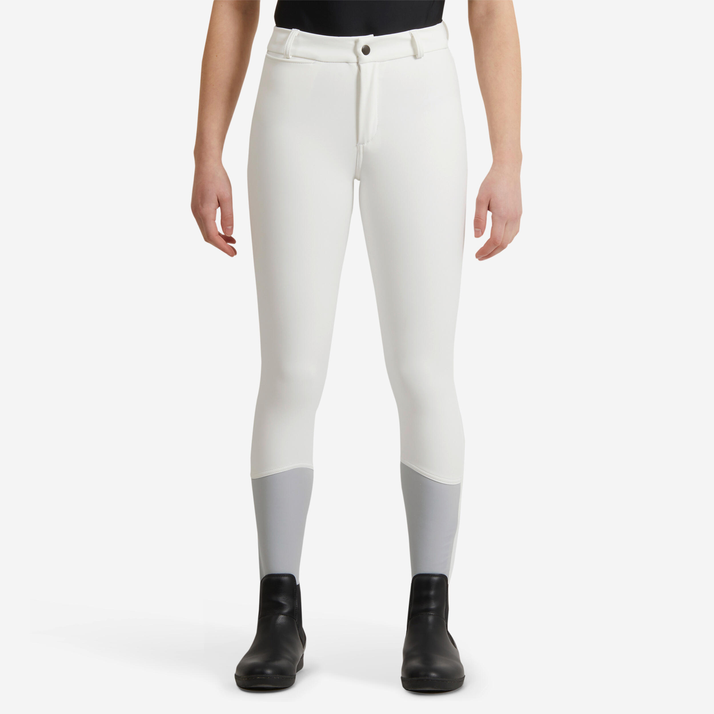 Fouganza - Pantalon De Concours Équitation Kipwarm Chaud Et Déperlant Enfant - 500 Blanc - Pantalon D'équitation - Sport Equestre - Blanc - 12 À 14 Ans - Decathlon