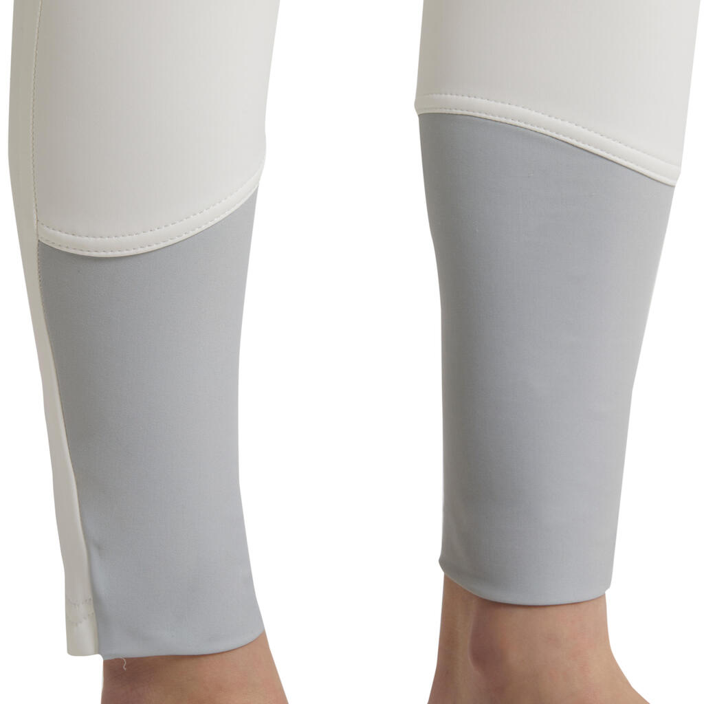 Kids' Horse Riding Warm and Water Repellent Competition Jodhpurs 500 Kipwarm - White