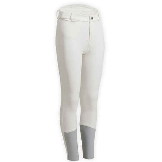 
      Kids' Horse Riding Warm and Water Repellent Competition Jodhpurs 500 Kipwarm - White
  