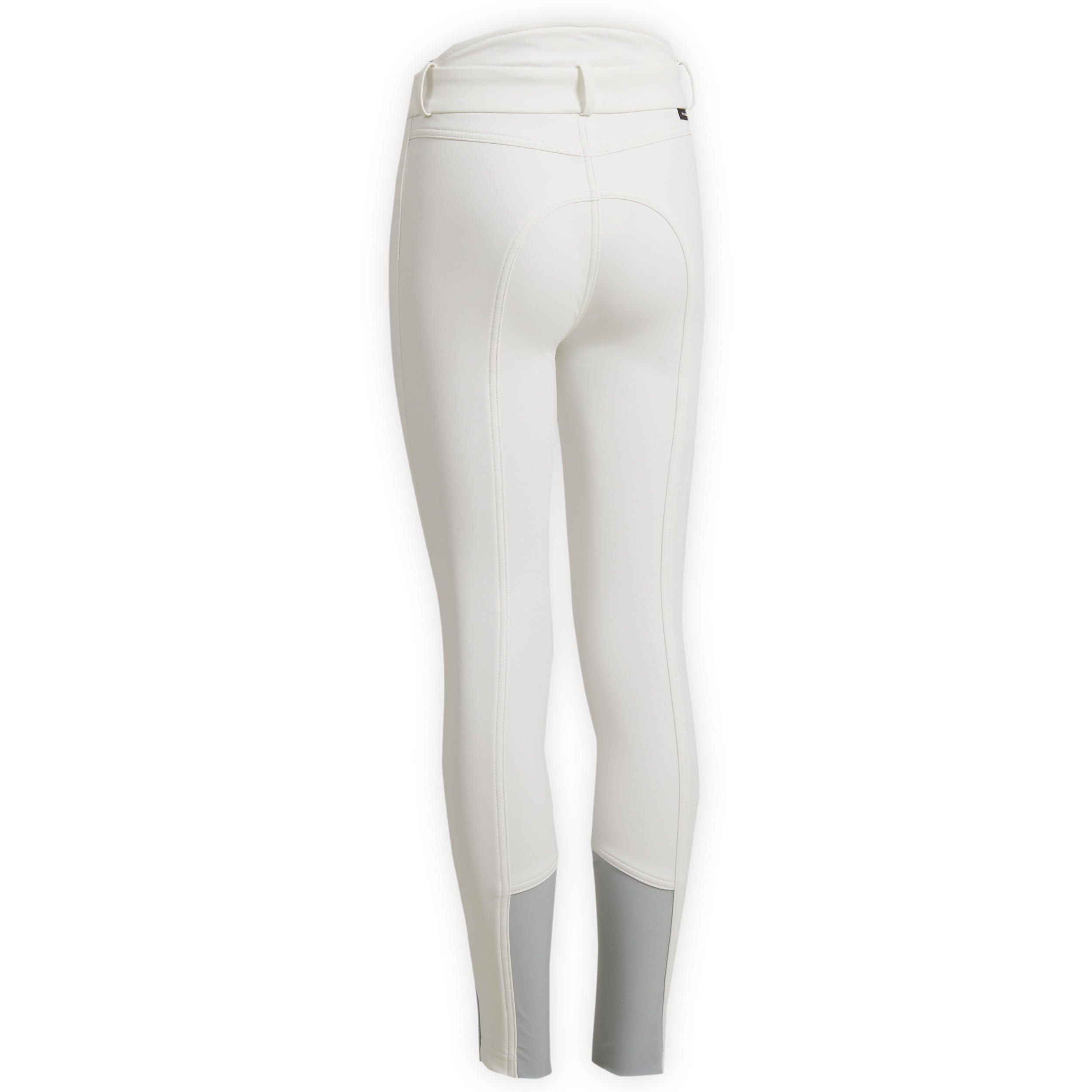 Kids' Horse Riding Warm and Water Repellent Competition Jodhpurs 500 Kipwarm - White 3/9