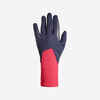Detské teplé jazdecké rukavice 140 Warm tmavomodro-ružové