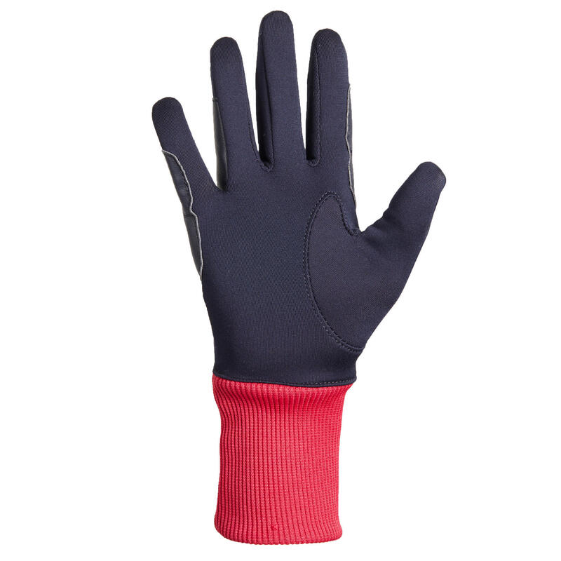 Dětské jezdecké rukavice 140 WARM modro-růžové