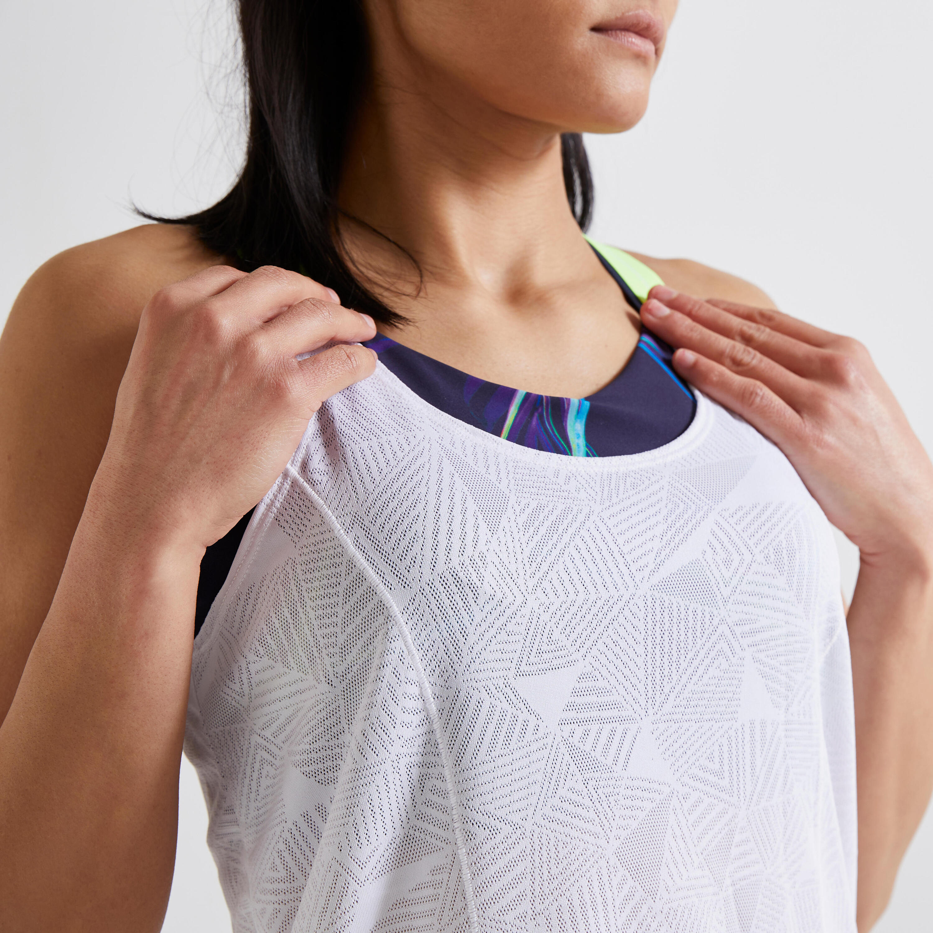 Thin Straps Fitness Tank Top - White 3/6
