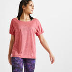 Domyos T-shirt fitness cardiotraining dames 500 roze