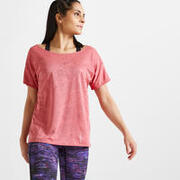 Women Recycled Polyester Loose Gym T-Shirt - Pink