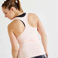 ROUPA PRINCIPIANTE CARDIO MULHER Cardio Training - Top Alças My Top 100 rosa DOMYOS - Roupa Cardio Mulher