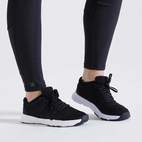 Кроссовки для фитнеса женские черные 100
