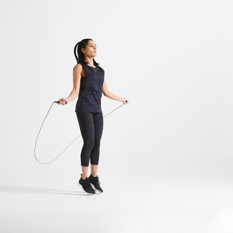 Dámské 7/8 fitness legíny 921 s vyšším pasem zeštíhlující černé