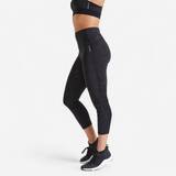 Women Gym Leggings Polyester High Waist Cropped Black