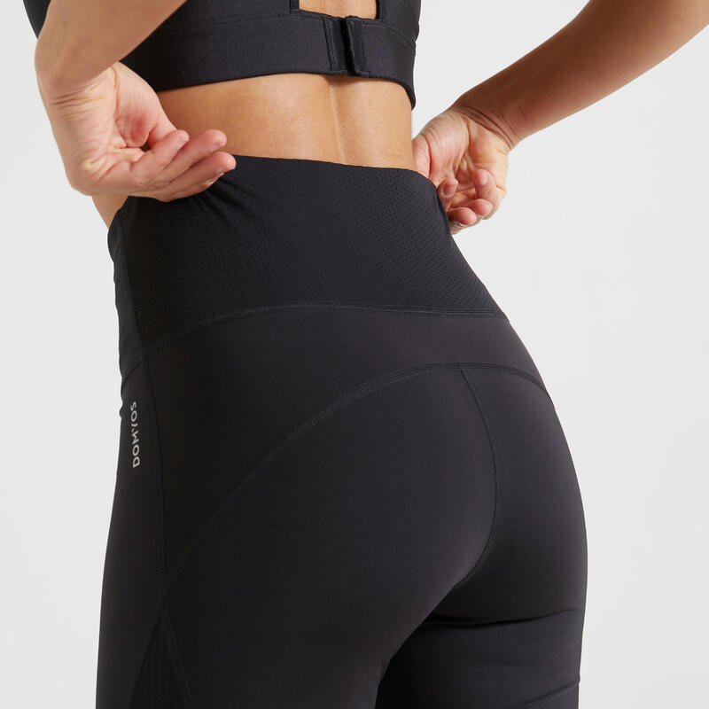 Corrgierende short voor cardiofitness met hoge taille zwart