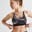 Brassière cardio fitness cardio training femme imprimé blanc et noir 900