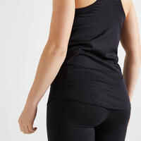 Long Fitness Tank Top - Black