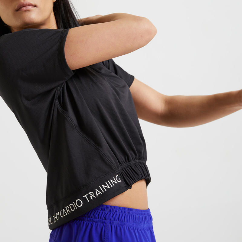 520 Women's Fitness Cardio Training T-Shirt - Black