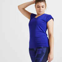 T-Shirt FTS 100 Fitness Slim blau