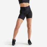 Women Gym Shorts Polyester High Waist Black